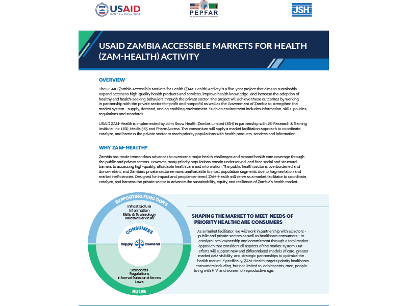 Project overview: USAID ZAM-Health Activity